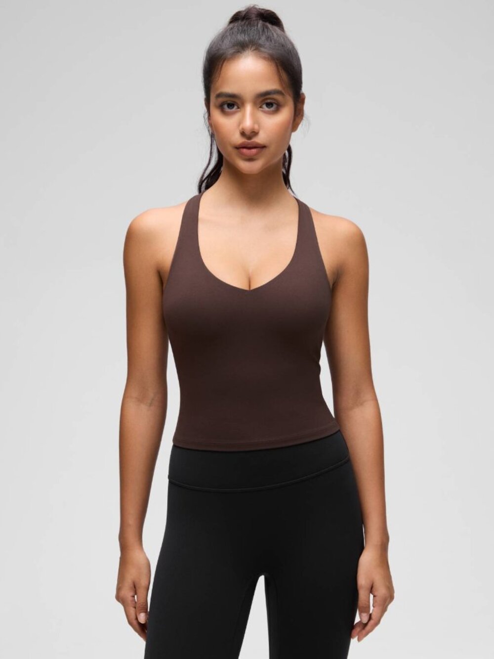 Butterluxe V Neck Racerback Shelf Bra Tank